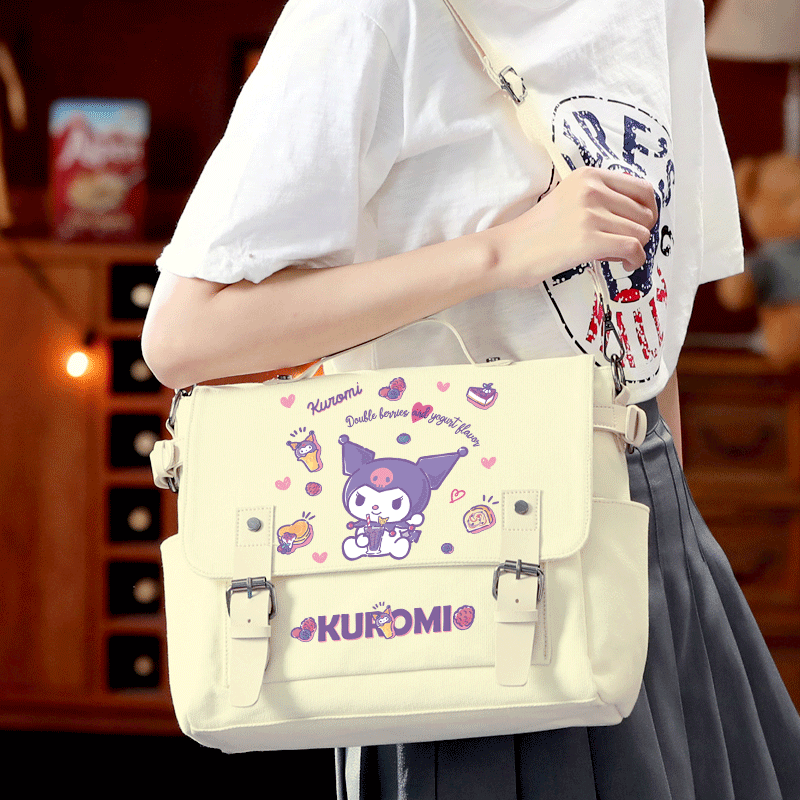 Cartoon Kuromi Devil Cute Canvas Messenger Bag Student Crossbody
