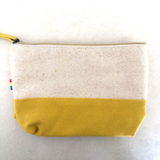 Minimalism Design Yellow Reusable Eco-Friendly Canvas Makeup Bag Pouch