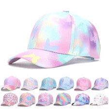 Summer Kids Tie-dye Print Baseball Cap Fashion Snapback Hat For Girls Outdoor