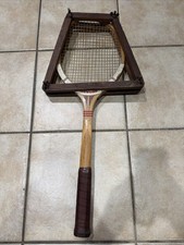 Vintage Dunlop Wooden Tennis Racket with Original Wooden Racket Press