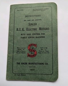 Singer Anleitung für B.U.K Elektromotoren mit Kniesteuerung Nähmaschinen