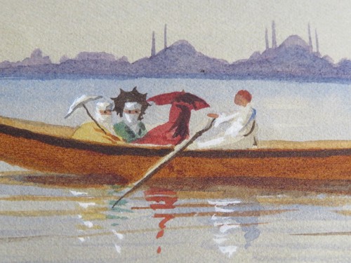 follow Fausto ZONARO (1854-1929) WATERCOLOR DRAWING ISTANBUL TURKEY ORIENTALISM - Picture 4 of 6