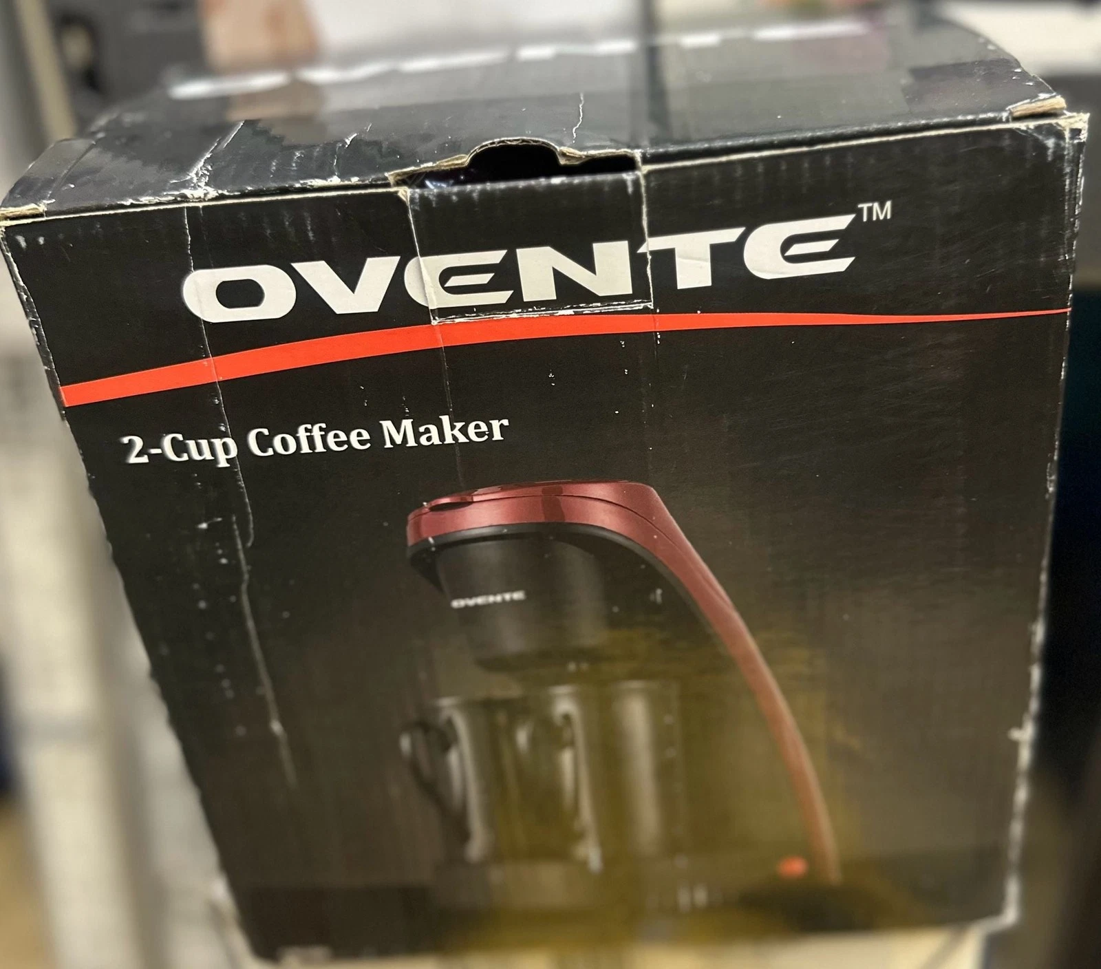 Ovente CM2BR 2-Cup Coffee Maker with Two Ceramic Mugs and Reusable Filter