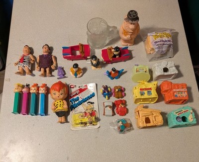 Lot Of Flintstones Collectables:Fred 60's Bottle, Pebbles, Figures, WindUps,Toys