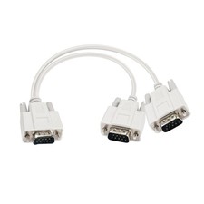 DB9 Y Splitter Cable 9 Pin 1 Male to 2 Male RS232 Serial Adapter 30cm Straight