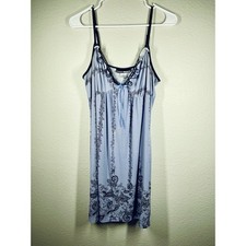 STUDIO DONATELLA Womens Chemise Sz XL Black White Babydoll Strappy Dress Lounge