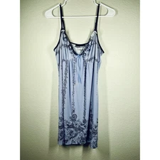 STUDIO DONATELLA Womens Chemise Sz XL Black White Babydoll Strappy Dress Lounge