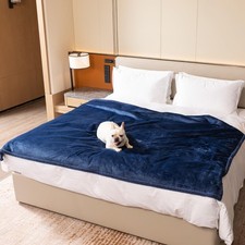 Dark Blanket for Dogs on Couch Blue Pets Blankets Reversible Fluffy Pet Bed C...