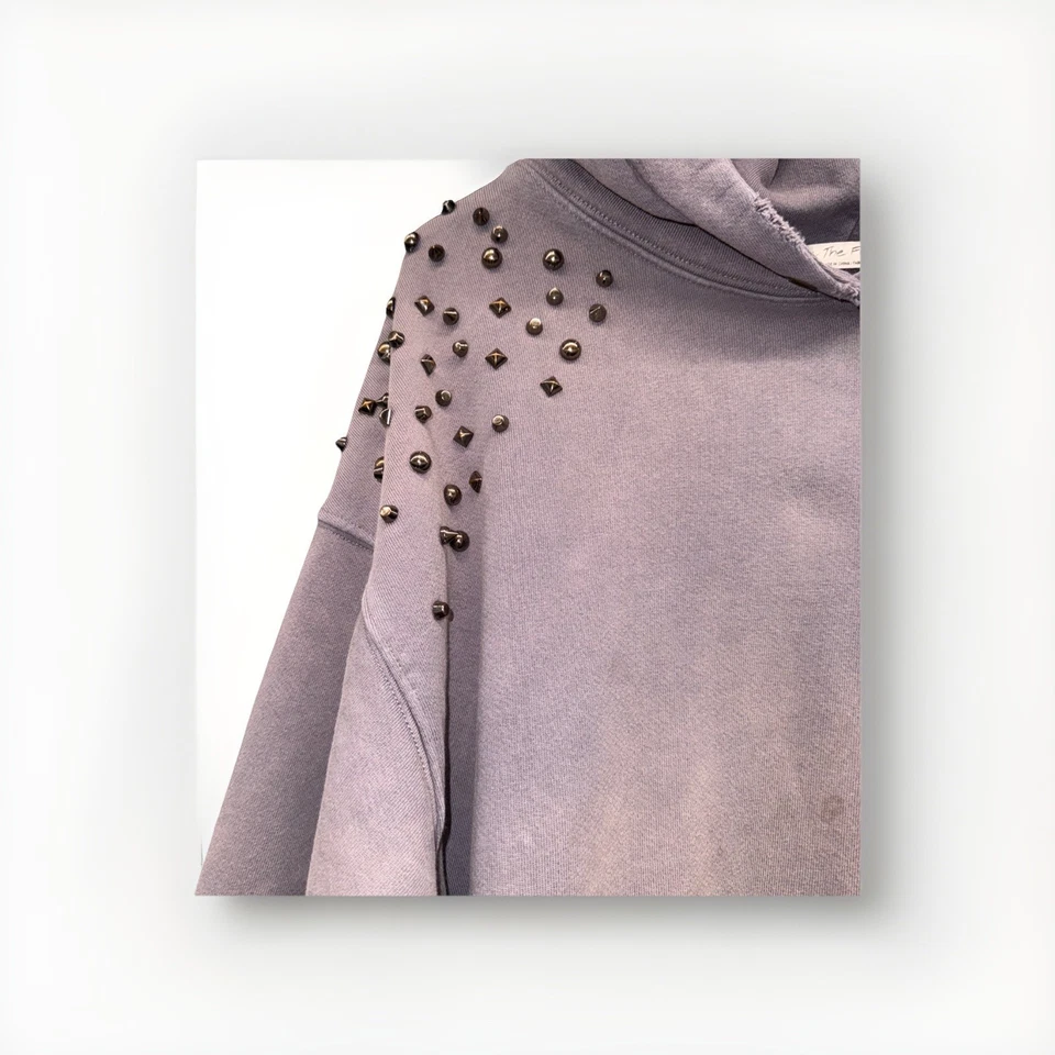 We The Free by Free People Lonely Heart Sudadera con Capucha Tachonada Grande Boho Moto Foto 4 de 4