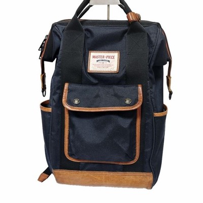 Masterpiece Navy Leather Gabatte Backpack Durable Nylon Japan