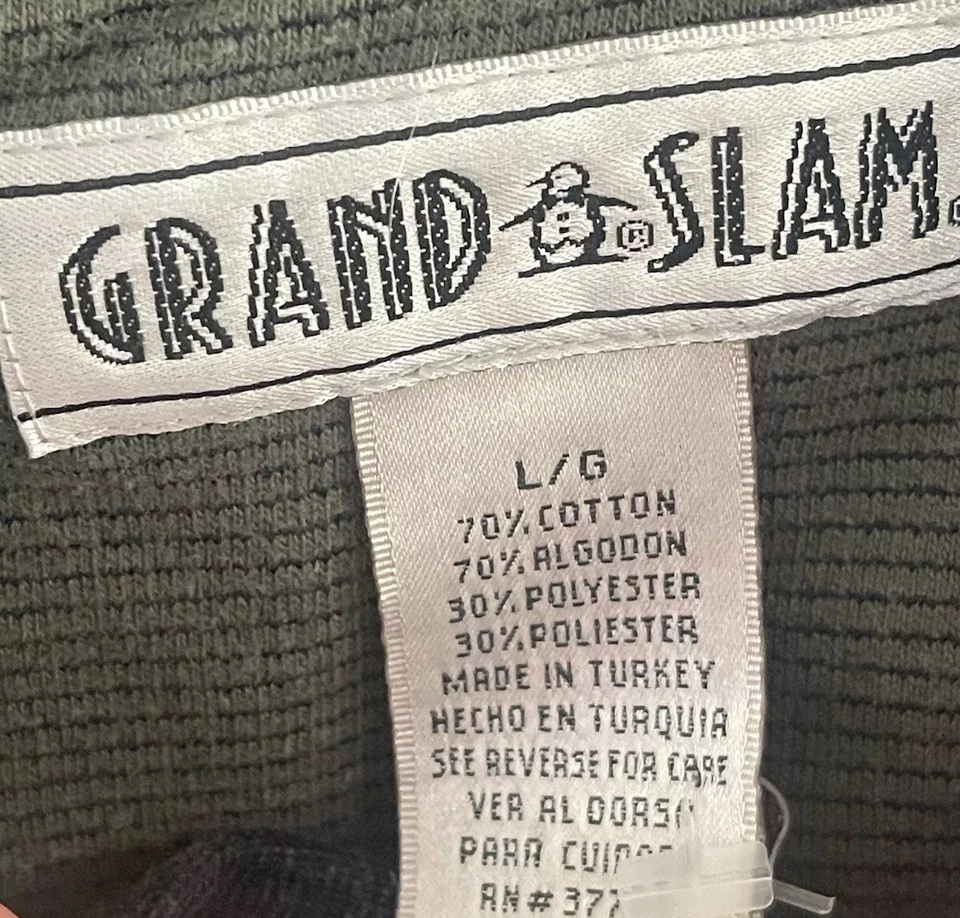 Винтажный пуловер для гольфа 90-х Grand Slam L зеленый с v-образным вырезом большой герб логотип отверстия - Изображение 4 из 4