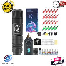 POSEIDON Tattoo Machine Kit - Rotary Pen with 20 Cartridge Needles for Beginners