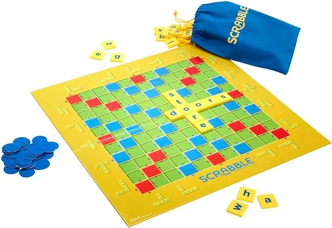 Mattel Games Scrabble Junior Kids Crossword Game with 2-Games-in-1, 2-Sided Game - Image 3 of 4