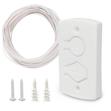 White Two Button Cover Plate with 100FT Universal Garage Door Sensor Wire | O...