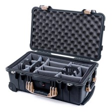 Black  Tan Pelican 1510 case with padded dividers Grey .