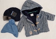 NICE BUNDLE NEXT GEORGE AUTUMN WINTER BABY BOY JACKET HAT SET 0-3 MTHS  
