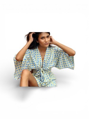 Monsoon & Beyond Kaia Blouse In Fountainhas Blue Size S