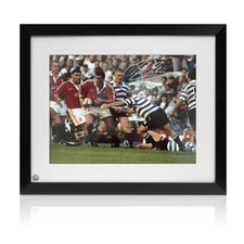 Martin Johnson Signed British And Irish Lions Rugby Photo. Framed