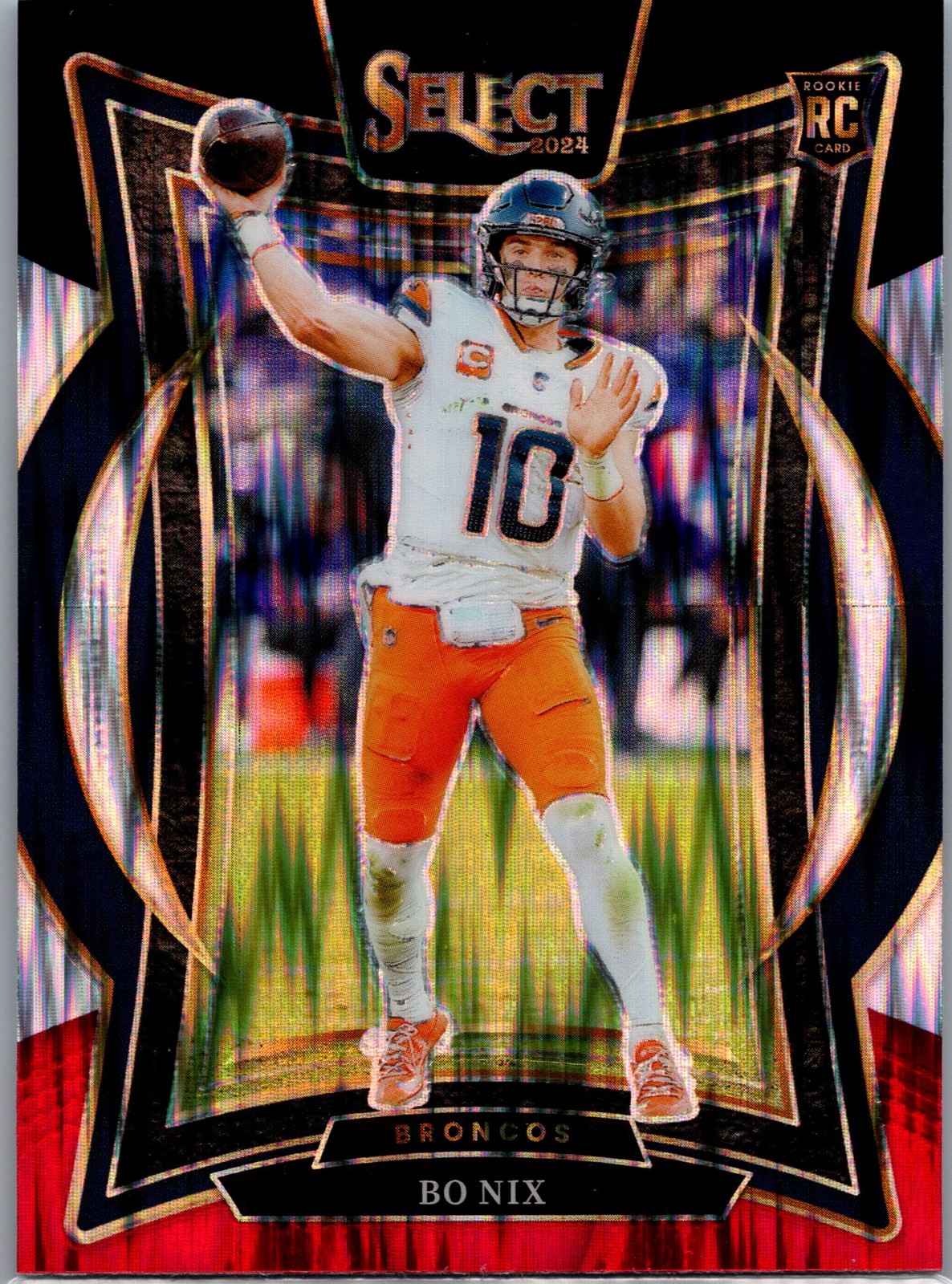Bo Nix Panini Select #30 Black/Red Shock