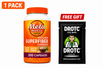 Metamucil Fiber 3-in-1 Psyllium Fiber Supplement 200  Capsules  08/27 EXP