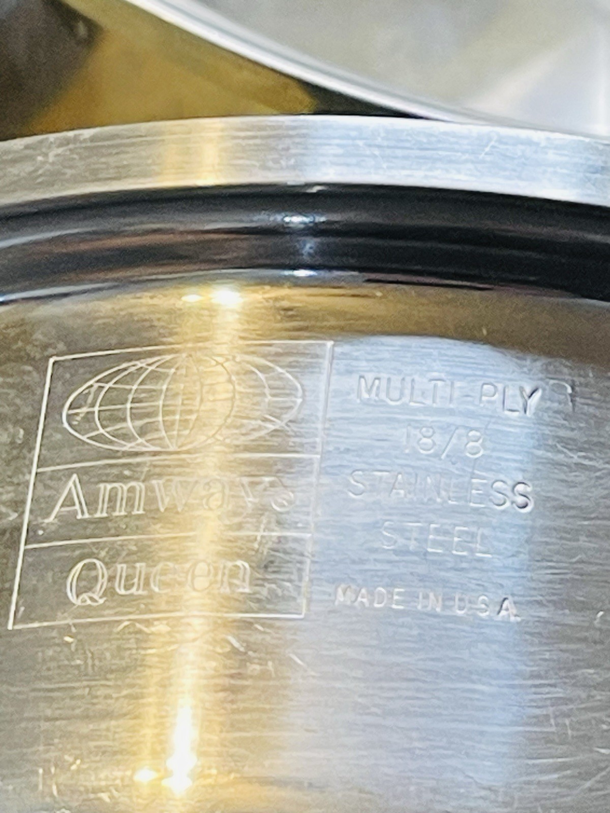 Vintage Amway Queen Cookware Sauce Pan Pot & Lid 18/8 Stainless Steel USA