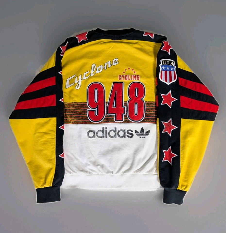 adidas Sweatshirt, Damen Größe: L . Gelb. Lyclone FLUSHIN CYCLING. Retro/Vintage - Bild 1 von 4
