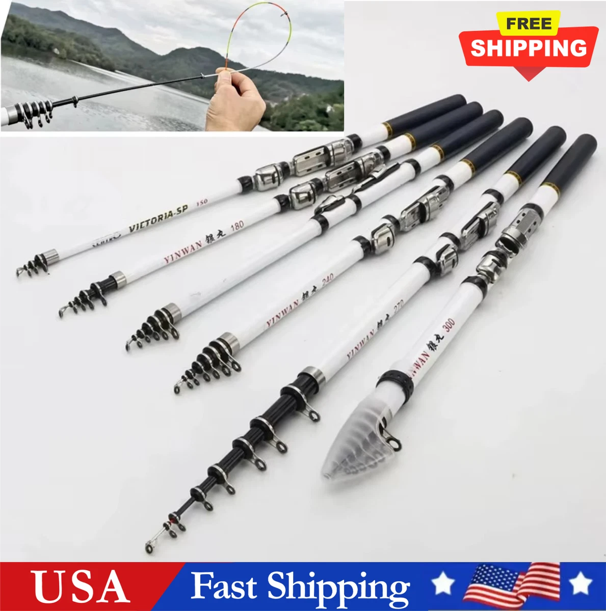 carp fishing pole for sale HEXEH Poles Fishing Rod 6-7 Sections Carbon Fiber Spinning Fishing Rod Travel Fishing Fishing Tackle 3.0M-3.6M Fishing Rod and Reel Combos (Size : 3.0m) : Sports & Outdoors magic bait Spinning Rod Carp Rods Carp