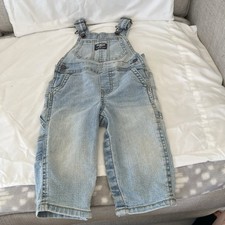 Oshkosh B'Gosh Toddler Blue Denim Bib Overalls Size 9 Months Jean