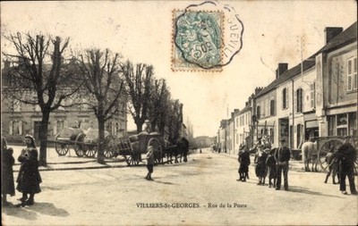 Ak Villiers Saint Georges Seine et Marne, Rue de la Poste - 4761572
