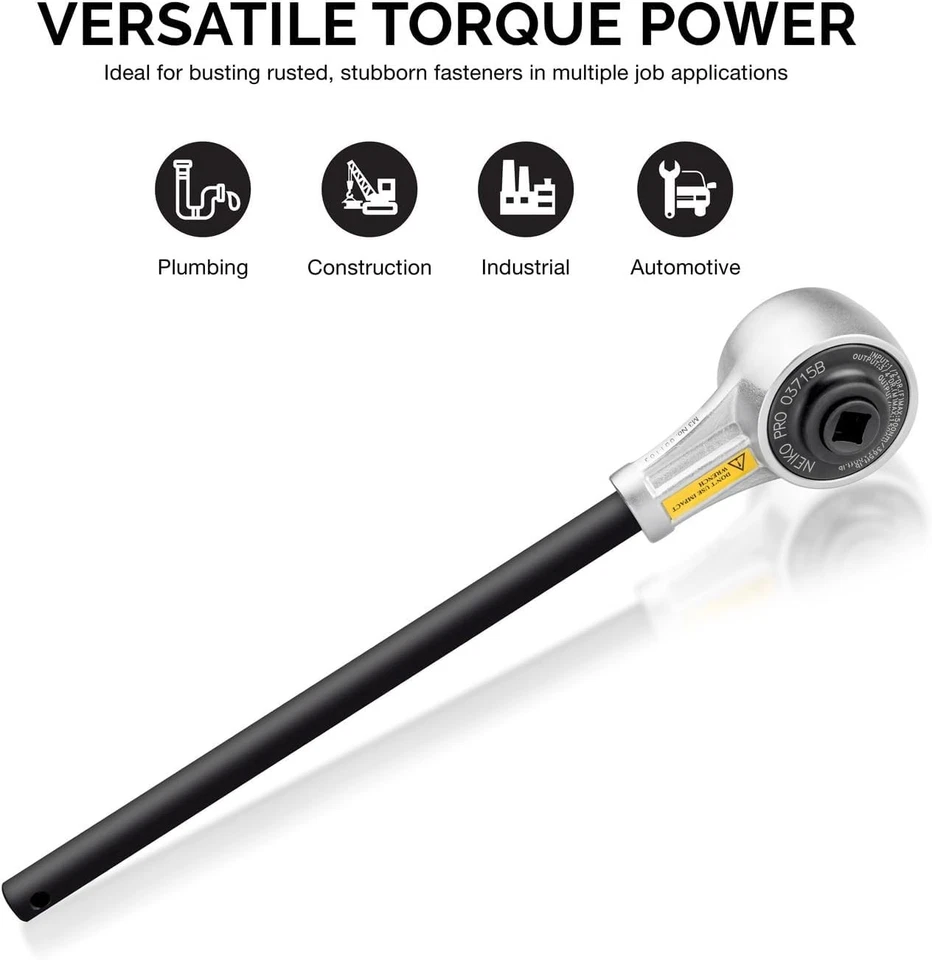 PRO 03715B 1/2" Drive Torque Wrench, 1100 Foot-Pound Heavy Duty Torque Multip... - Image 3 of 4