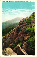 Mt Mansfield Looking at The Nose Green Mts VT Vermont Postcard 1928