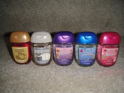 5-BATH & BODY WORKS 1 oz. EACH HAND SANITIZERS in VARIOUS SCENTS - SET #47 YUMMY