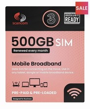 Three + Vodafone | 500GB Data SIM | Prepaid Preloaded Until DECEMBER 2027