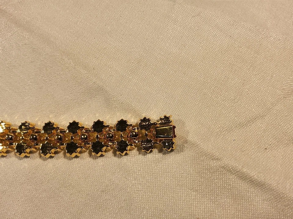 Preciosa pulsera de eslabones Nolan Miller Glamour Collection cristales diamantes de imitación azules Foto 3 de 4