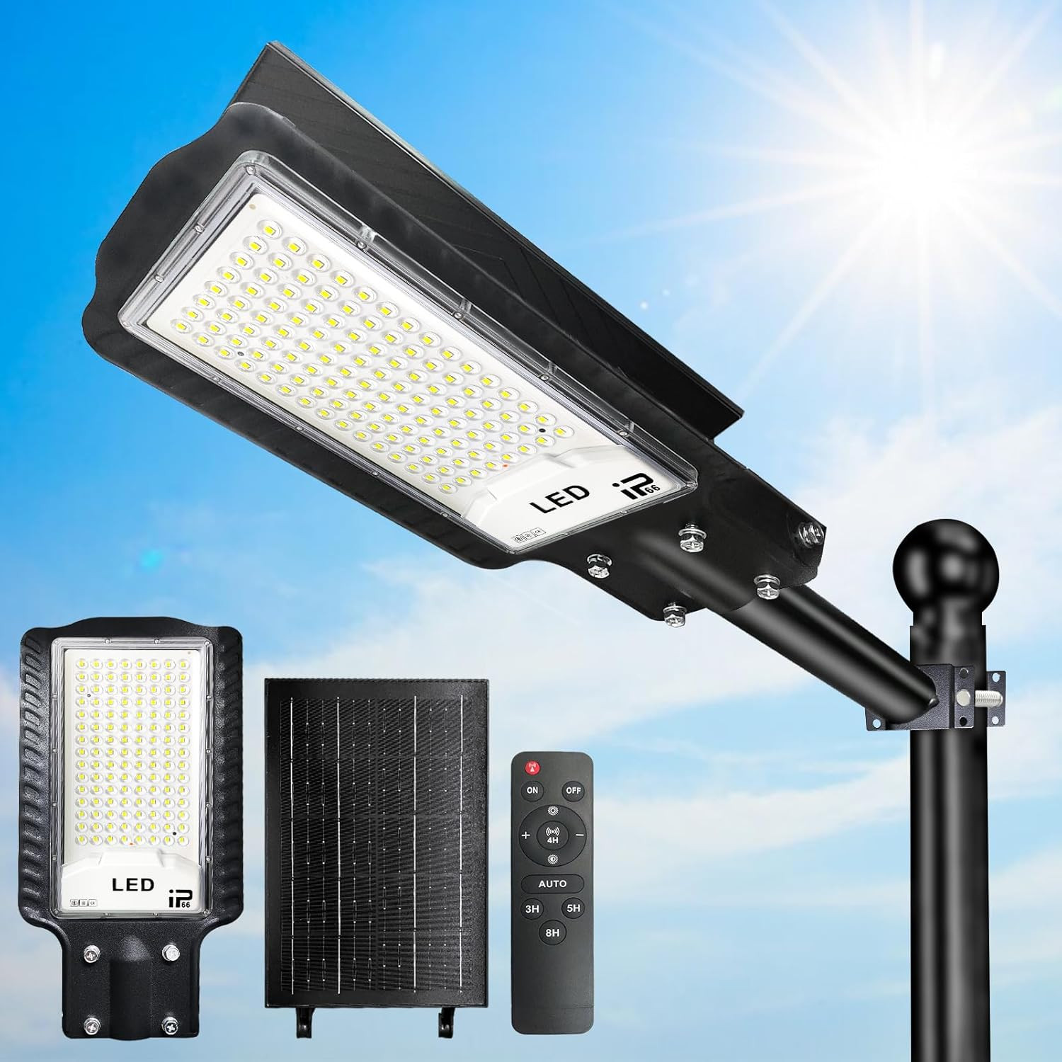Faretto Solare LED Esterno 20000LM - Design Moderno e Alta Luminosità