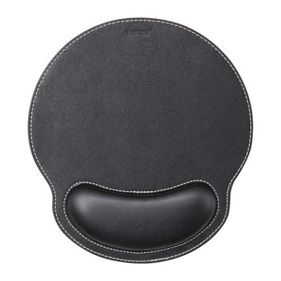 Meffort Inc Leather Mouse Pad with Wrist Rest Support 10.7 X 9.6 Inch, Black