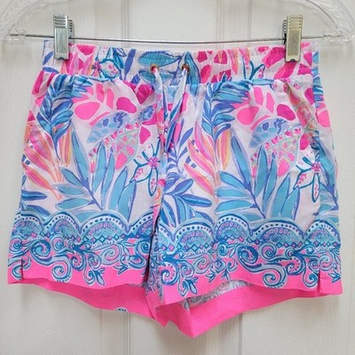 Lilly Pulitzer Katia Tropical Pink, Blue & White Women's Shorts Size XXS