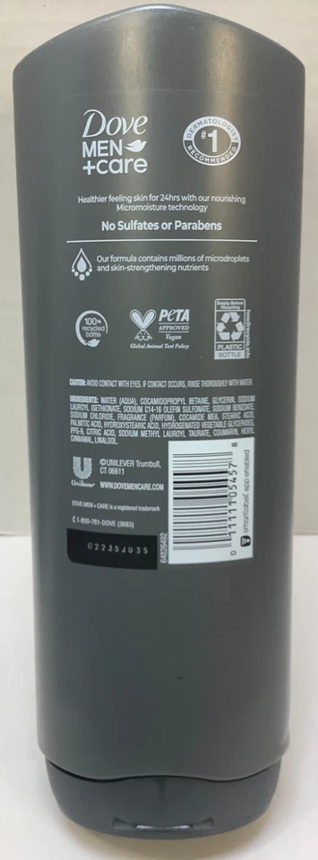 Dove Men+care Body + Face Wash, Midnight Classico, 18oz, Pack of 4 - Image 3 of 3