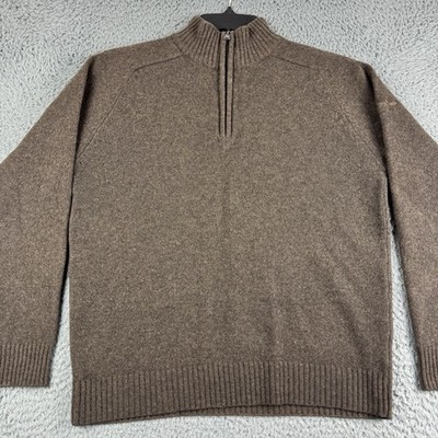 James Pringle Sweater Men s Medium Cashmere Lambswool Edinburgh Woollen Mill Brn