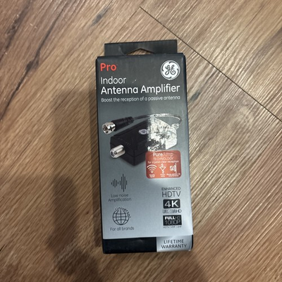 #ad GE Indoor TV Antenna 42178 Amplifier Low Noise Antenna Signal Booster New In Box $20.00