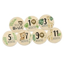 7 Pieces Baby Milestone Cards Discs Double Sided Baby Months Signs Milestone