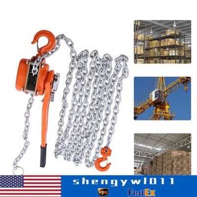 1650LBS 3/4 Ton 10ft Lever Block Chain Hoist Ratchet Type Come Along Puller !
