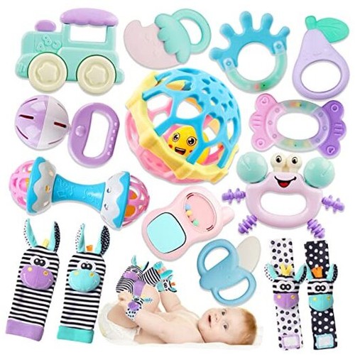 Baby Rattles 0-6 Months: Rattles for Babies 0-6 Months Baby Rattles Toys 15 pcs - Picture 1 of 7