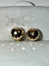 ESTATE Solid 14K Gold Diamond-Cut 6.2mm Ball Stud Earrings Set