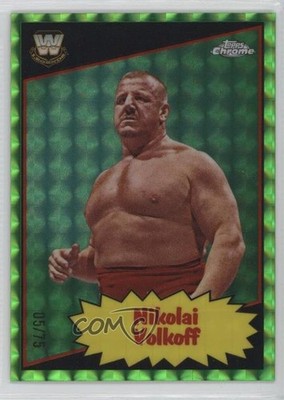 2025 Topps Chrome WWE Neon Green Geometric Refractor /75 Nikolai Volkoff w1s