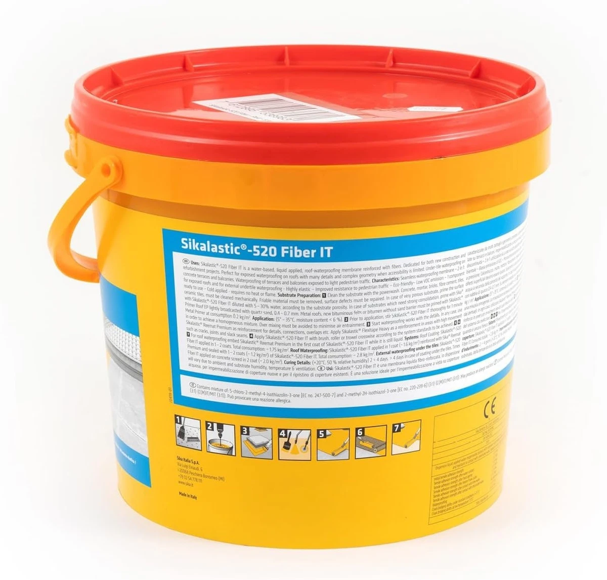 Membrana líquida impermeabilizante Sika Sikalastic 520 fibra IT blanca 5 kg