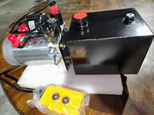 Hydraulic Pump Power Unit 12v Double Acting 4 Quart For Dump Trailer Car Lifting