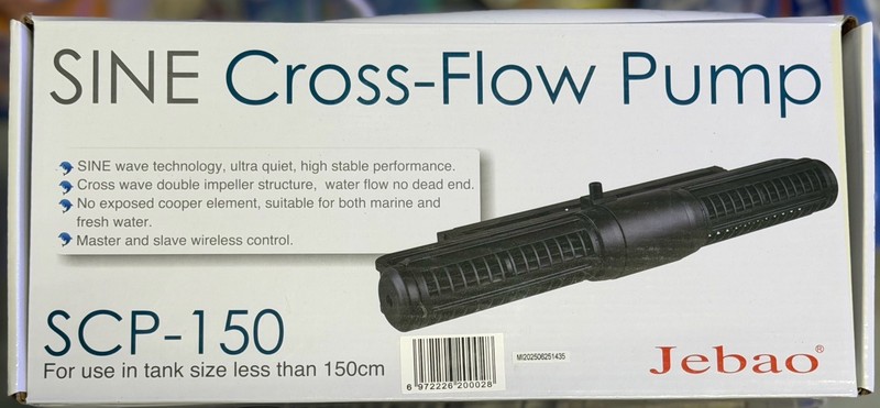 Jebao SCP-150 SINE Cross-Flow Pump for Fresh & Marine Aquariums