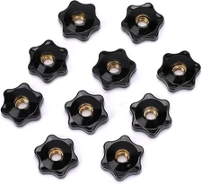 Mozeat Lens 10 Pack 6 Star Knobs 1/4 Inch 20 Female Threaded 1/4“-20, Black 
