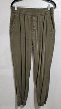 OLD NAVY High Rise Pull On Jog Joggers Olive Green Elastic Waist Ankles Sz M